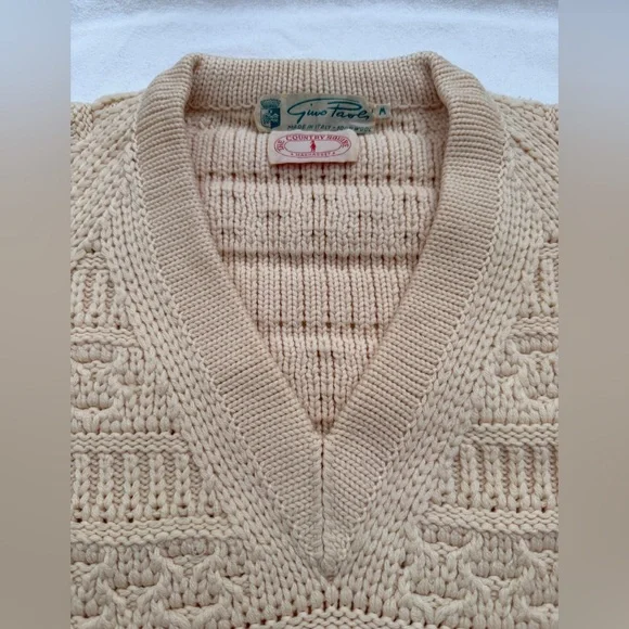 Vintage 1960’s Gino Paoli Wool cable Knit Cream Sweater
